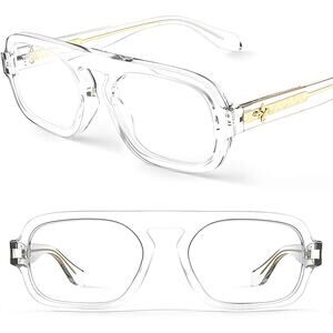 Clear Rectangle Blue Light Glasses TR90 Frame Lightweight Anti Fatigue Eyewear
